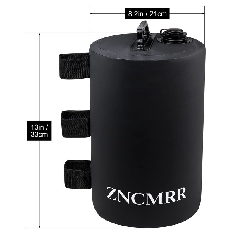ZNCMRR حقيبة وزن الماء المظلة من ZNCMRR، مجموعة أوزان خيمة المياه بوزن 132 رطلًا مكونة من 6 أوزان للساق للمظلة المنبثقة والخيمة وشرفة المراقبة باللون الأسود - Image 2